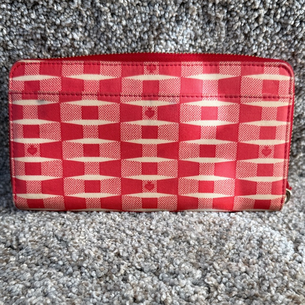 Kate Spade Red and Cream Large Patterned Wallet - Picture 3 of 5